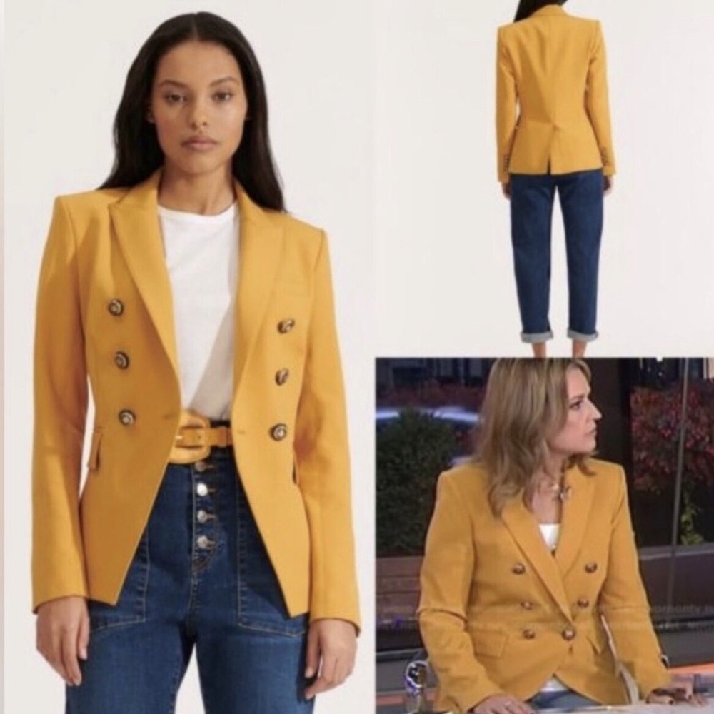 Veronica Beard | Mustard Yellow Miller Dickey Jacket Saffron Blazer 6 - New